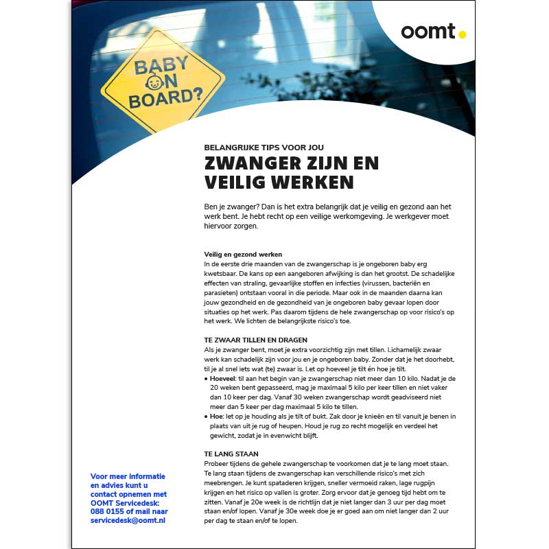 Zwanger zijn en veilig werken